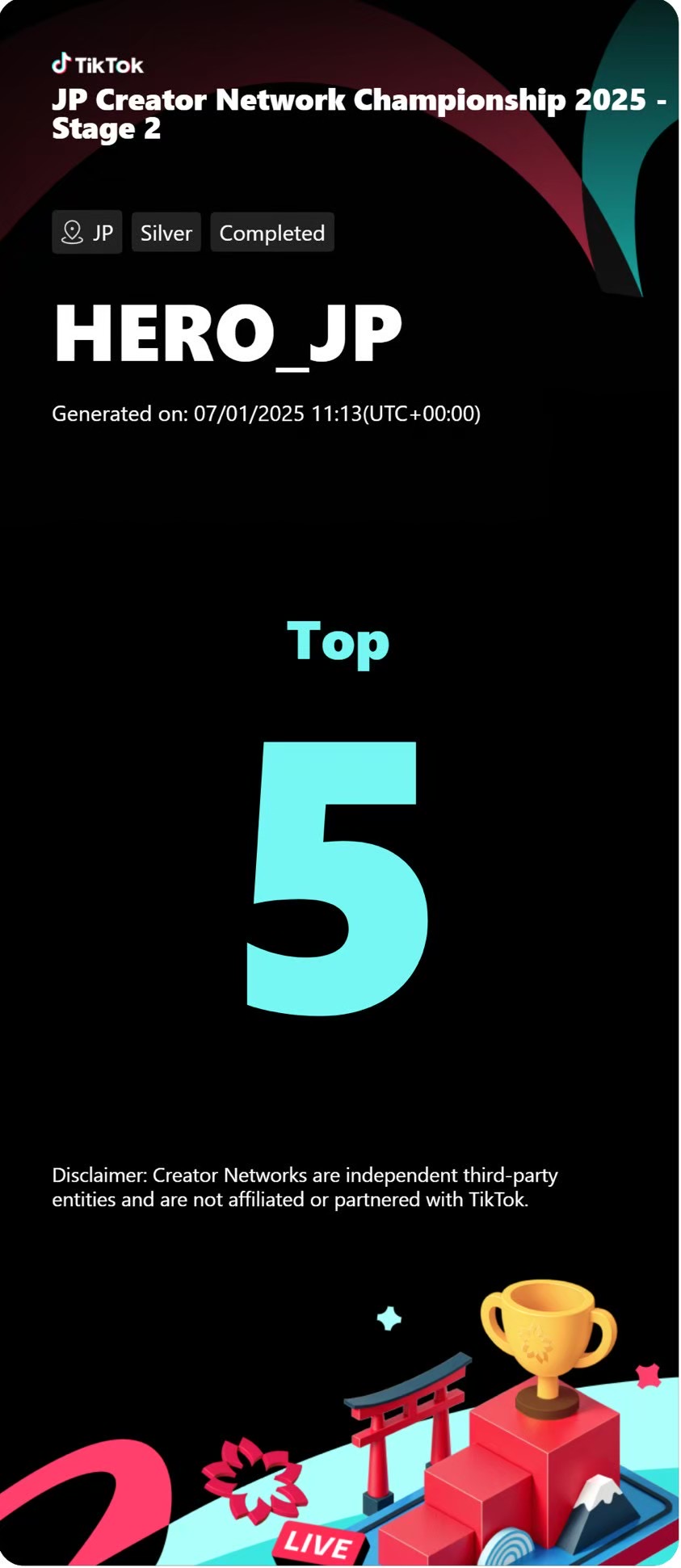 TikTok LIVE FEST Award